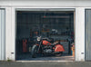 garage poster motif ROTES MOTORRAD