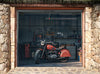 garage poster motif ROTES MOTORRAD