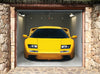 garage poster motif YELLOW SPORTS CAR